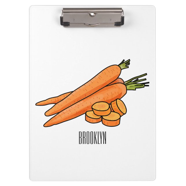 Carrot cartoon illustration clipboard (Front)