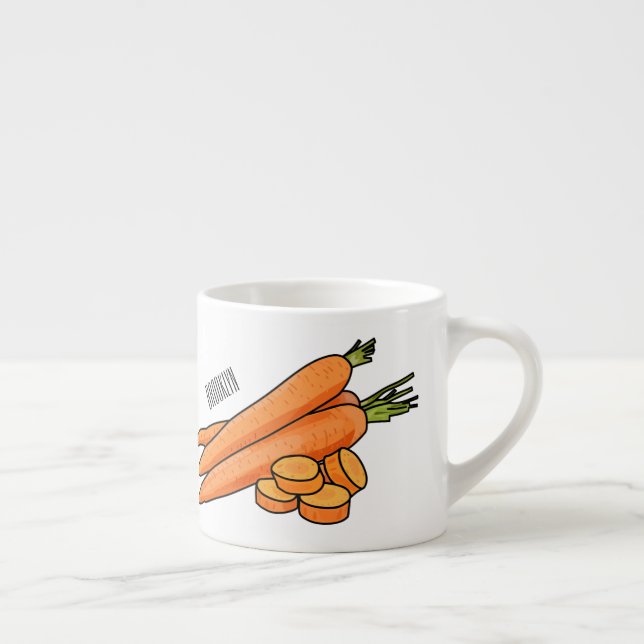 Carrot cartoon illustration espresso cup (Right)