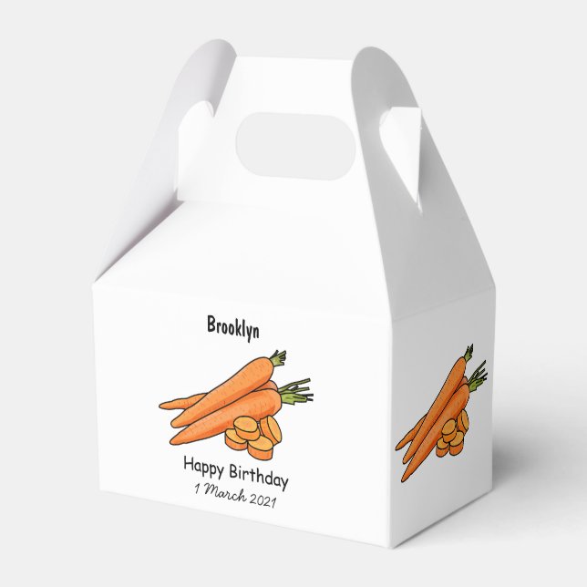 Carrot cartoon illustration favour box (Front Side)
