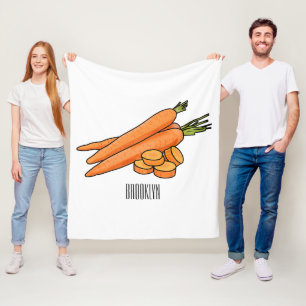 Carrot cartoon illustration fleece blanket