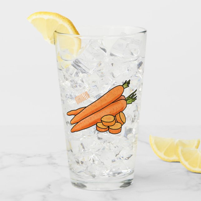 Carrot cartoon illustration glass (Front Ice)