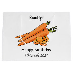 Carrot cartoon illustration large gift bag