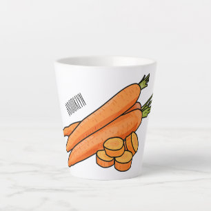 Carrot cartoon illustration latte mug