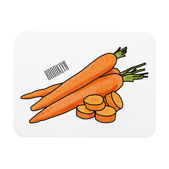 Carrot cartoon illustration magnet (Horizontal)