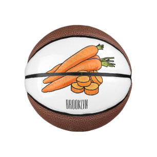 Carrot cartoon illustration mini basketball