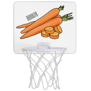 Carrot cartoon illustration mini basketball hoop