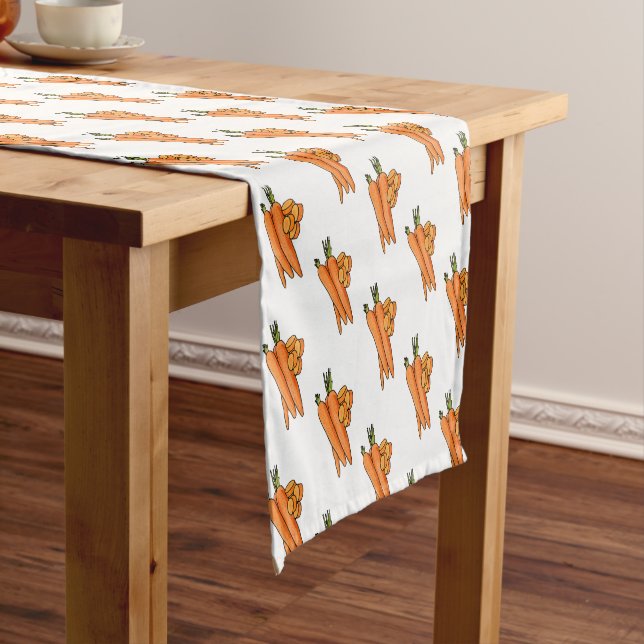 Carrot cartoon illustration short table runner (In Situ)