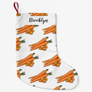 Carrot cartoon illustration small christmas stocking