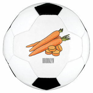 Carrot cartoon illustration soccer ball