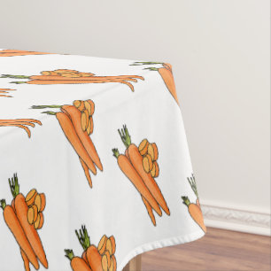 Carrot cartoon illustration tablecloth