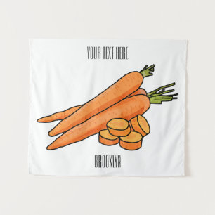 Carrot cartoon illustration tapestry
