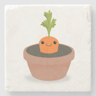 Carrot Character Stone Coaster