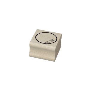 Carrot & circle rubber stamp