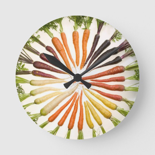 Carrot Colour Wheel Round Clock (Front)