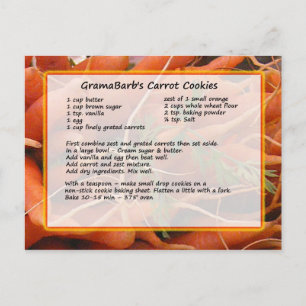 Carrot Cookies Recipe Postcard
