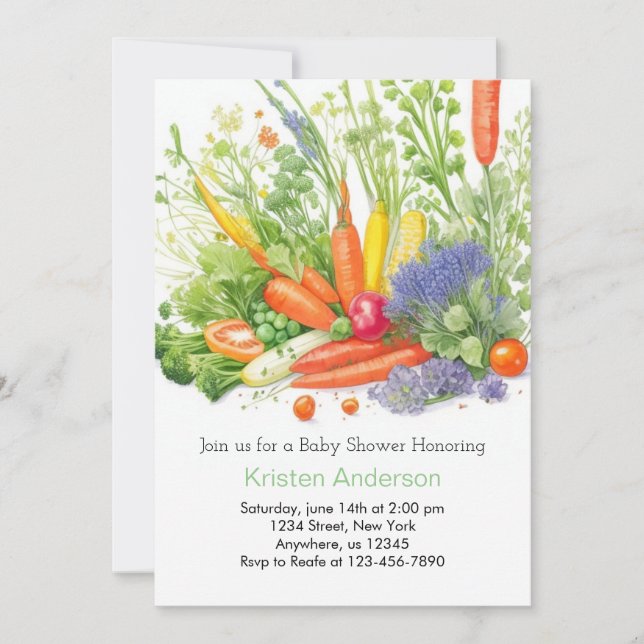 Carrot Dreams Baby Shower Invitation (Front)