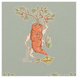 Carrot fighting Funny vegetable Fabric
