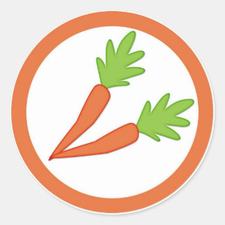 Carrot flavour circle sticker labels