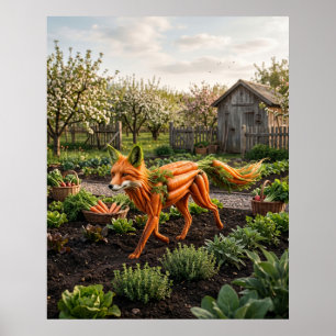 Carrot Fox Fields Poster