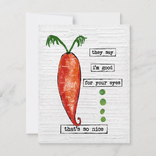 Carrot Greeting Card - Funny Vegetable - So Nice (Front)
