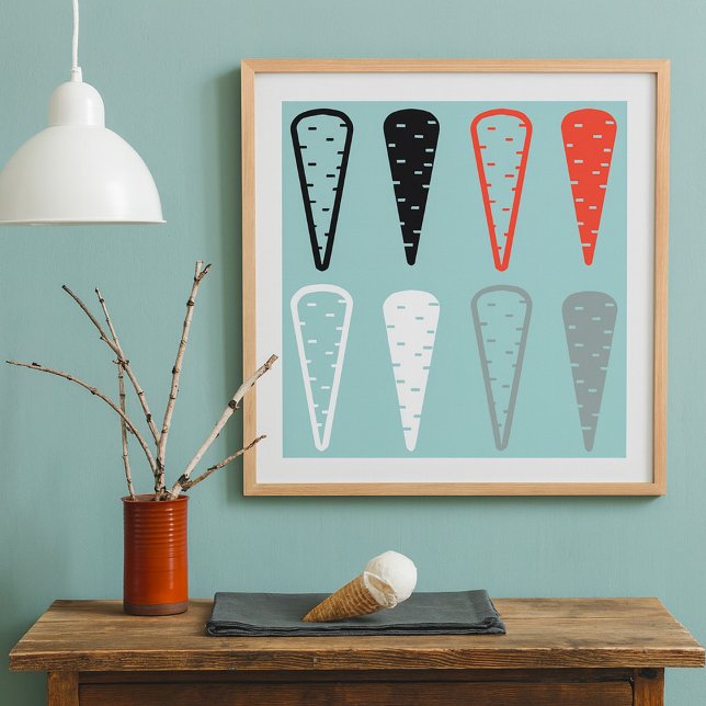 Carrot Icons Orange Black White Poster (Creator Uploaded)