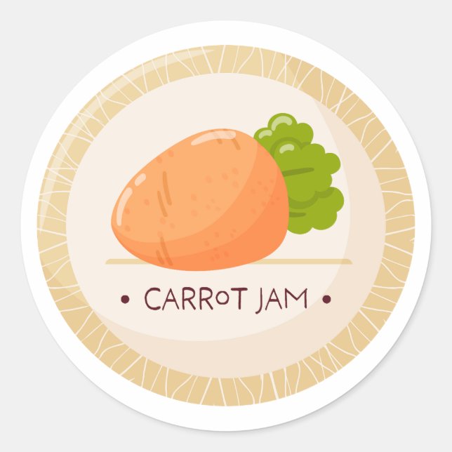 Carrot Jam Jar Round Label (Front)