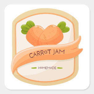 Carrot Jam Jar Square Label