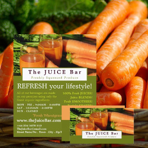 Carrot Juice, Juice Bar Advertising Flyer