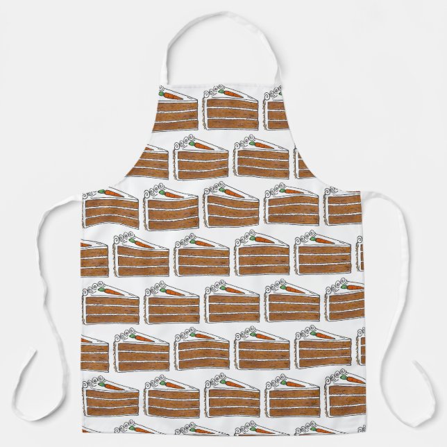 Carrot Layer Cake Slice Bakery Café Pastry Chef Apron (Front)