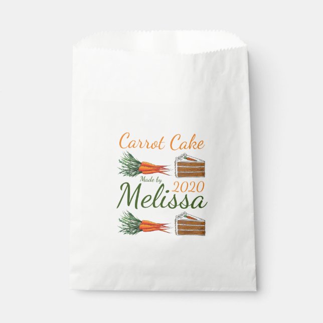 Carrot Layer Cake Slice Bakery Café Pastry Chef Favour Bags (Front)