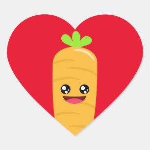 Carrot Love Heart Sticker