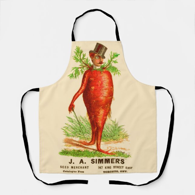carrot man Victorian trade card print Apron (Front)