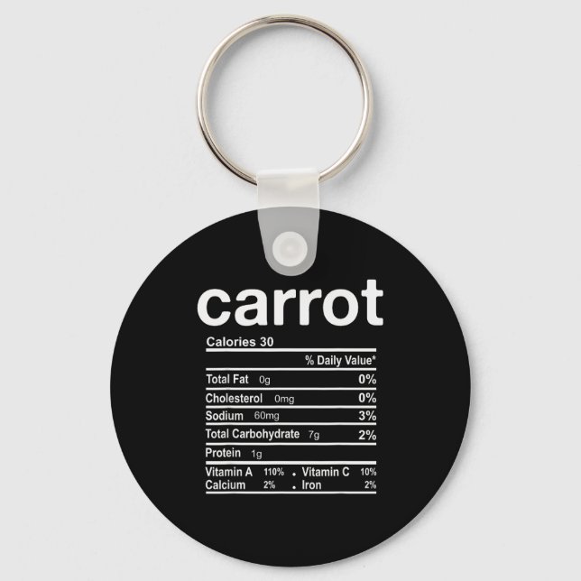 Carrot Nutrition Facts Funny Thanksgiving Christma Key Ring (Front)