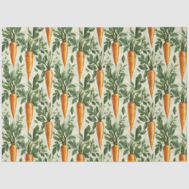 Carrot Pattern Spring Garden Decoupage Tissue Paper (Front)