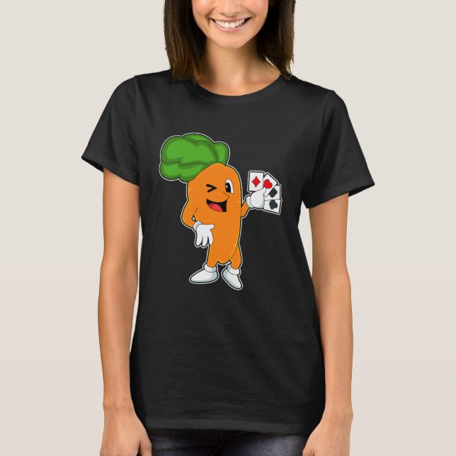 Carrot Poker Poker cards Card game T-Shirt (Front)