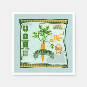 Carrot seeds growing veggies napkin