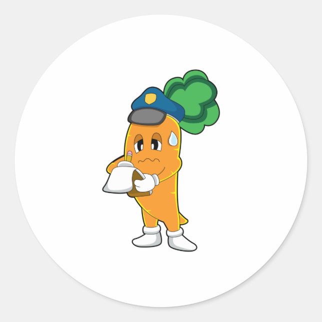 Carrot Traffic warden Parking ticket Classic Round Sticker (Front)
