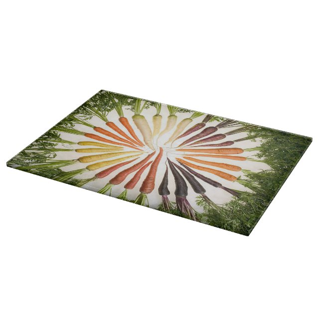 Carrot Vegetables Colourful Rainbow Pattern Garden Cutting Board (Corner)