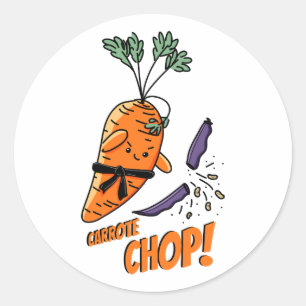 Carrote Chop! pun Classic Round Sticker