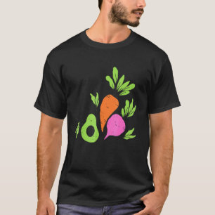 Carrots Avocado And Radish Healthy Vegetable Salad T-Shirt