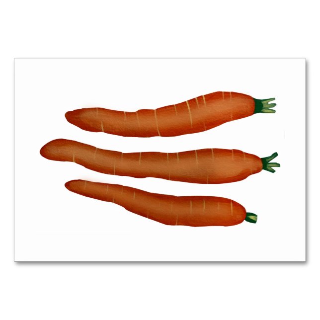 Carrots Food Reading Flashcards for Adults Table Number (Front)