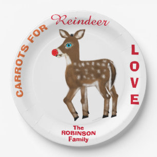 Carrots for Reindeer Family Name Paper Plate