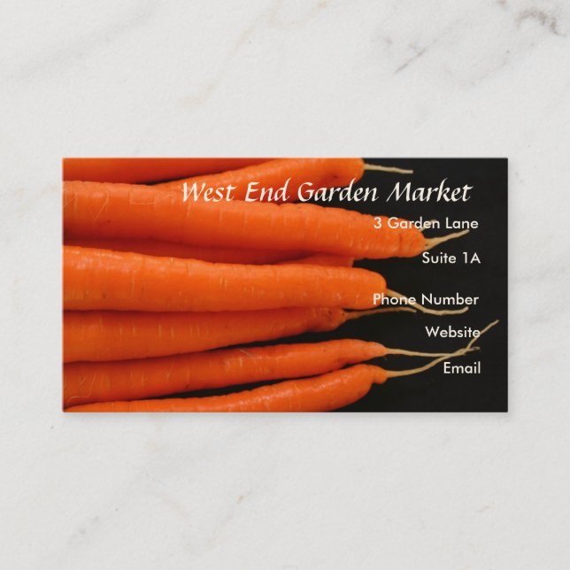 Carrots Fresh from the Garden Business Card (Front)