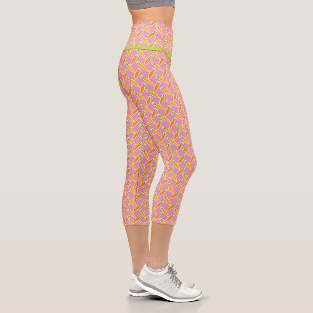 Carrots Garden Spring Summer Easter Colourful Fun Capri Leggings (Right)