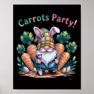 Carrots Party Easter Gnome  Poster