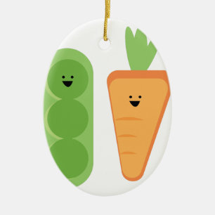 Carrots & Peas Ceramic Tree Decoration