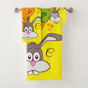 Carrots Rabbit Wash Hands Bathroom Towel Sets