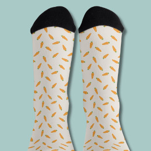 Carrots Vegetable pattern Socks
