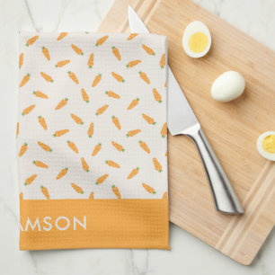 Carrots Vegetables pattern personalized Tea Towel