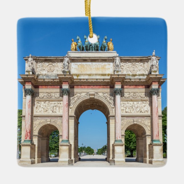 Carrousel Arch of Triumph in Paris, France Ceramic Ornament (Front)